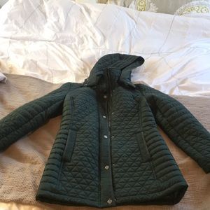 Marc New York quilted jade colored down coat